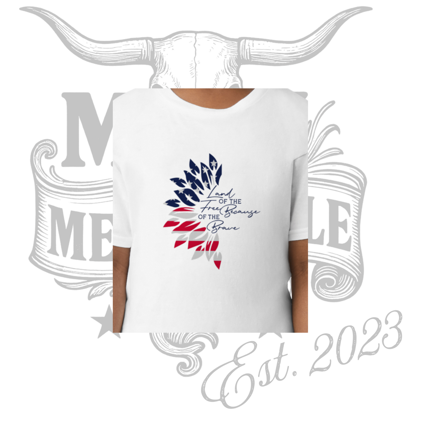 *PREORDER* Girls Land of the Free Because of the Brave TShirt