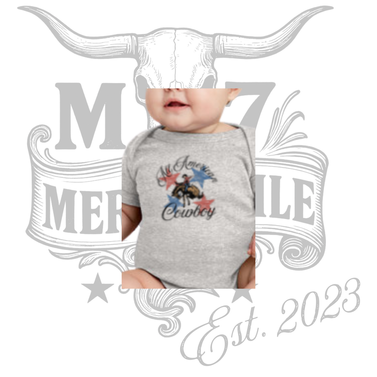 *PREORDER* Baby Boy All American Cowboy Onesie