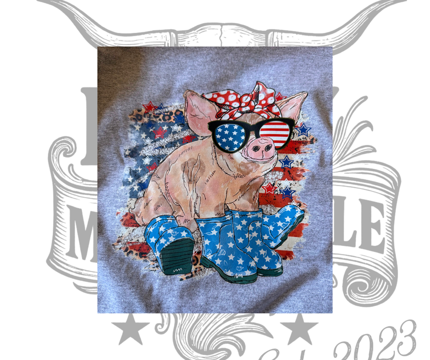 *PREORDER* Girls Patriotic Pig Tee