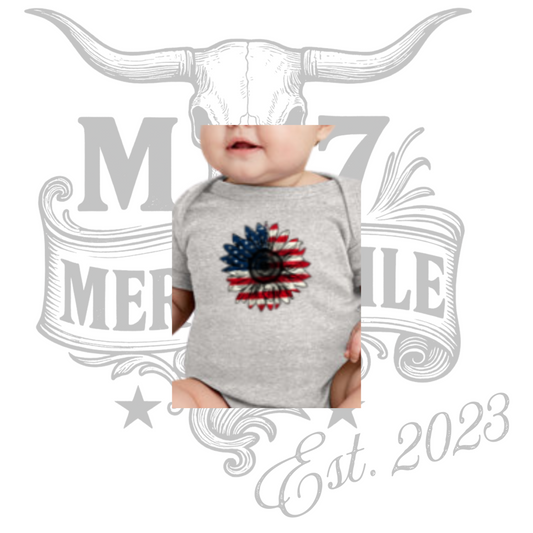 *PREORDER* Baby Girl Patriotic Sunflower Tee