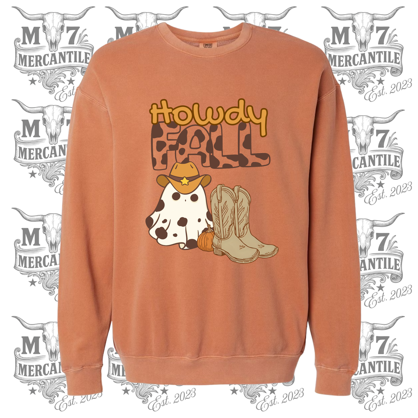 Women’s Howdy Fall Cowboy Ghost Sweatshirt
