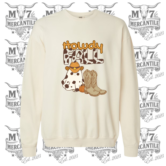 Women’s Howdy Fall Cowboy Ghost Sweatshirt