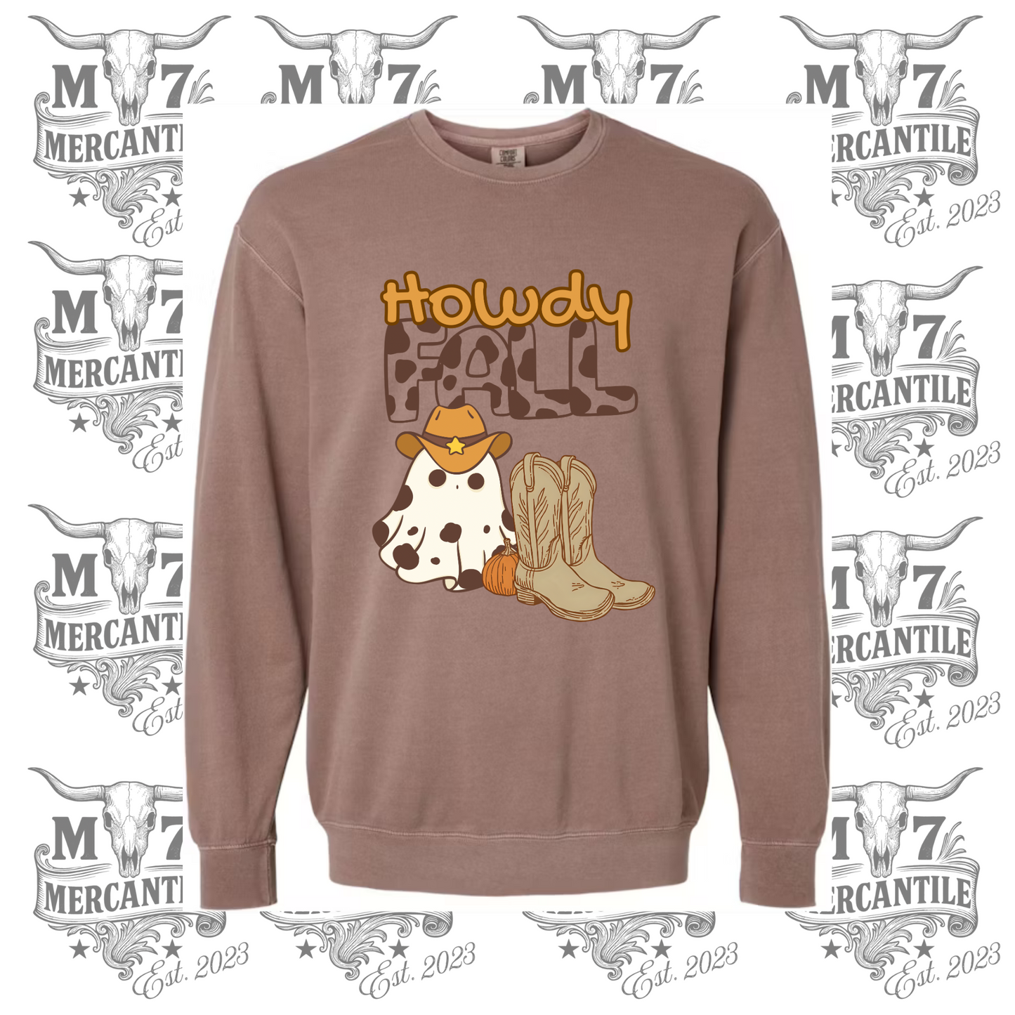 Women’s Howdy Fall Cowboy Ghost Sweatshirt