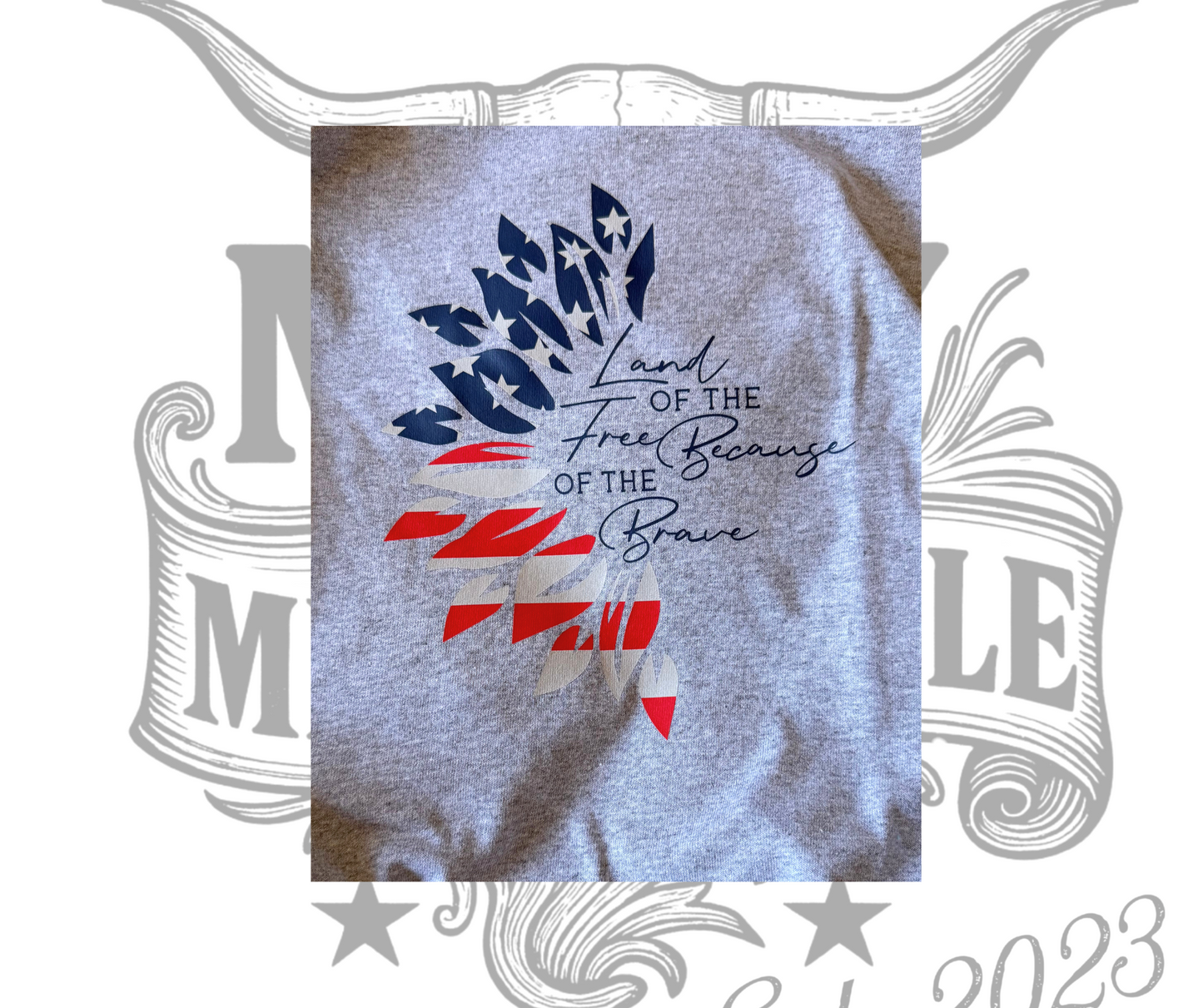 *PREORDER* Womens Land of the Free Because of the Brave TShirt